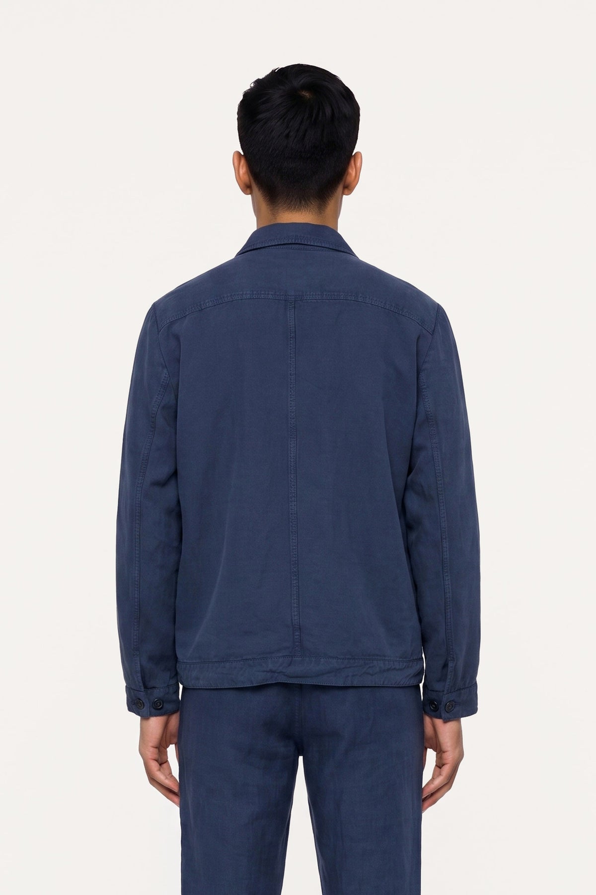 Men's Linen Lyocell Garment-Dyed Zip Jacket – Ocean, view 2