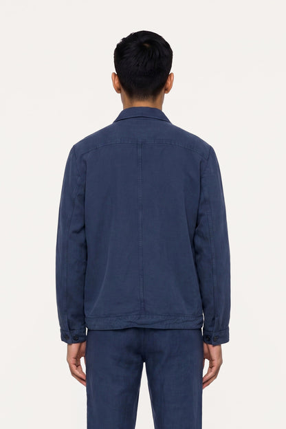 Men's Linen Lyocell Garment-Dyed Zip Jacket – Ocean, view 2