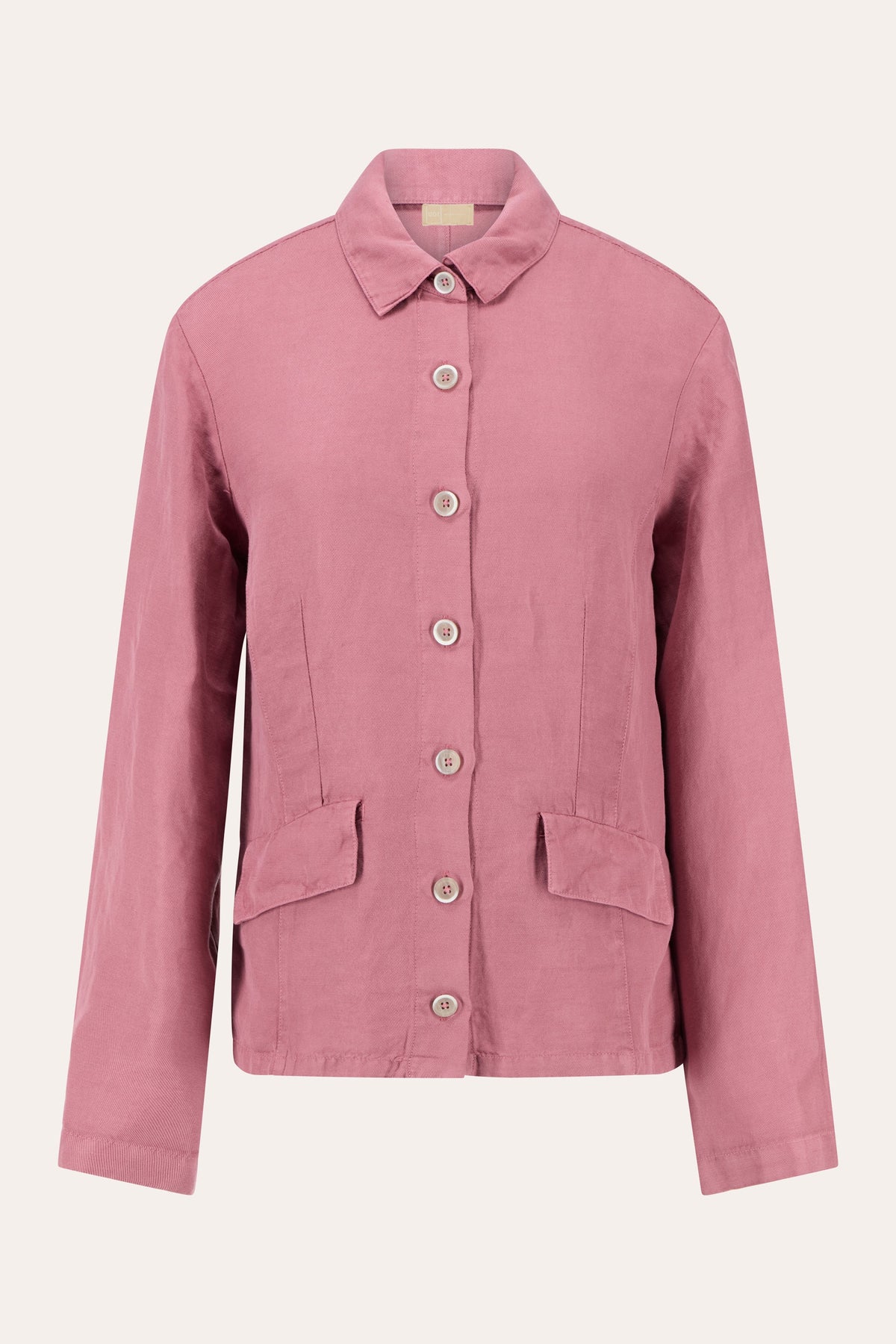 Women's Tailored Linen-Lyocell Jacket – Blush, view 4