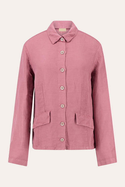 Women's Tailored Linen-Lyocell Jacket – Blush, view 4