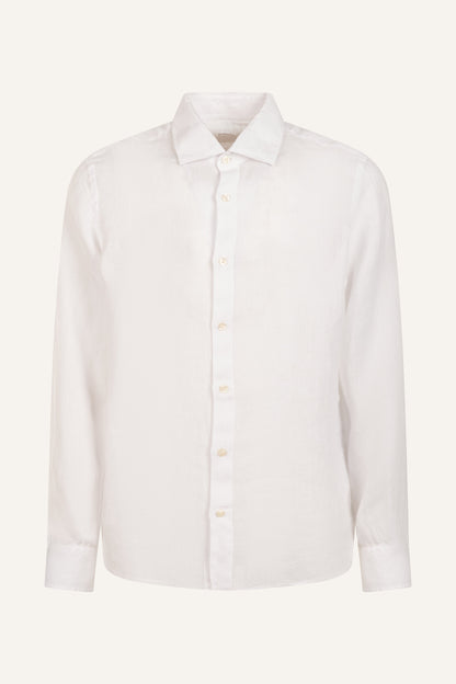 Men's Classic Pure Linen Shirt – White, view 3