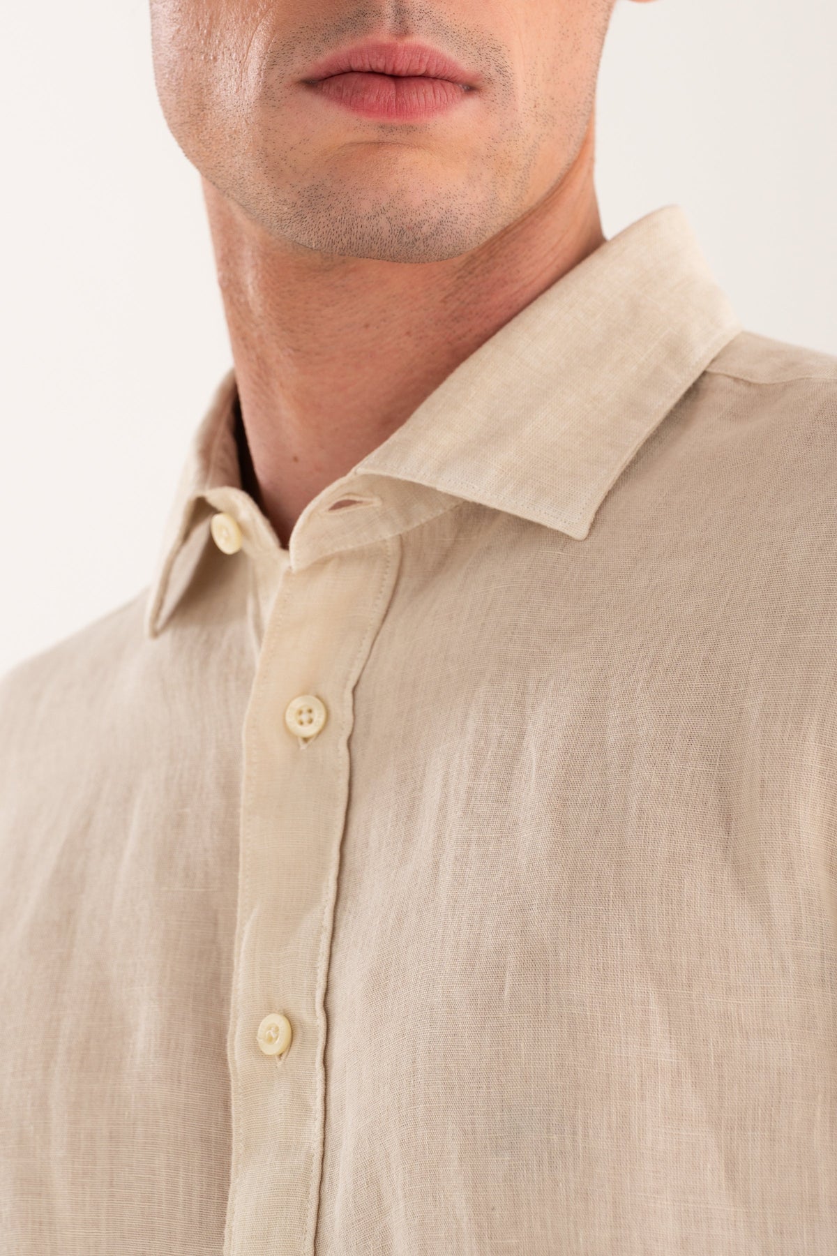 Men's Classic Slim Fit Linen Shirt – Safari Soft Fade, view 3