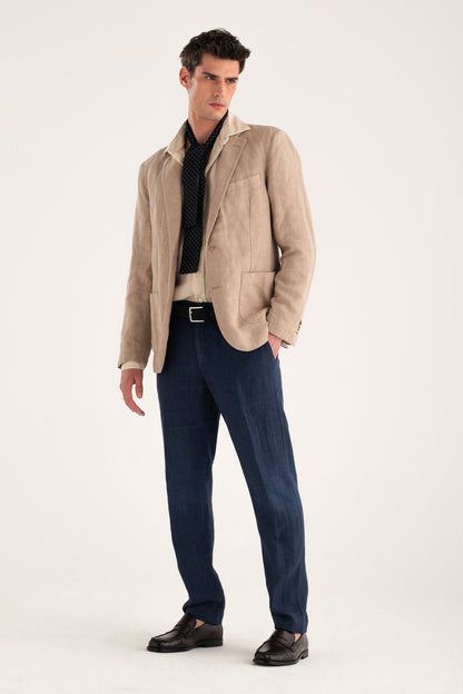 Men's Classic Slim Fit Linen Shirt – Safari Soft Fade, view 5
