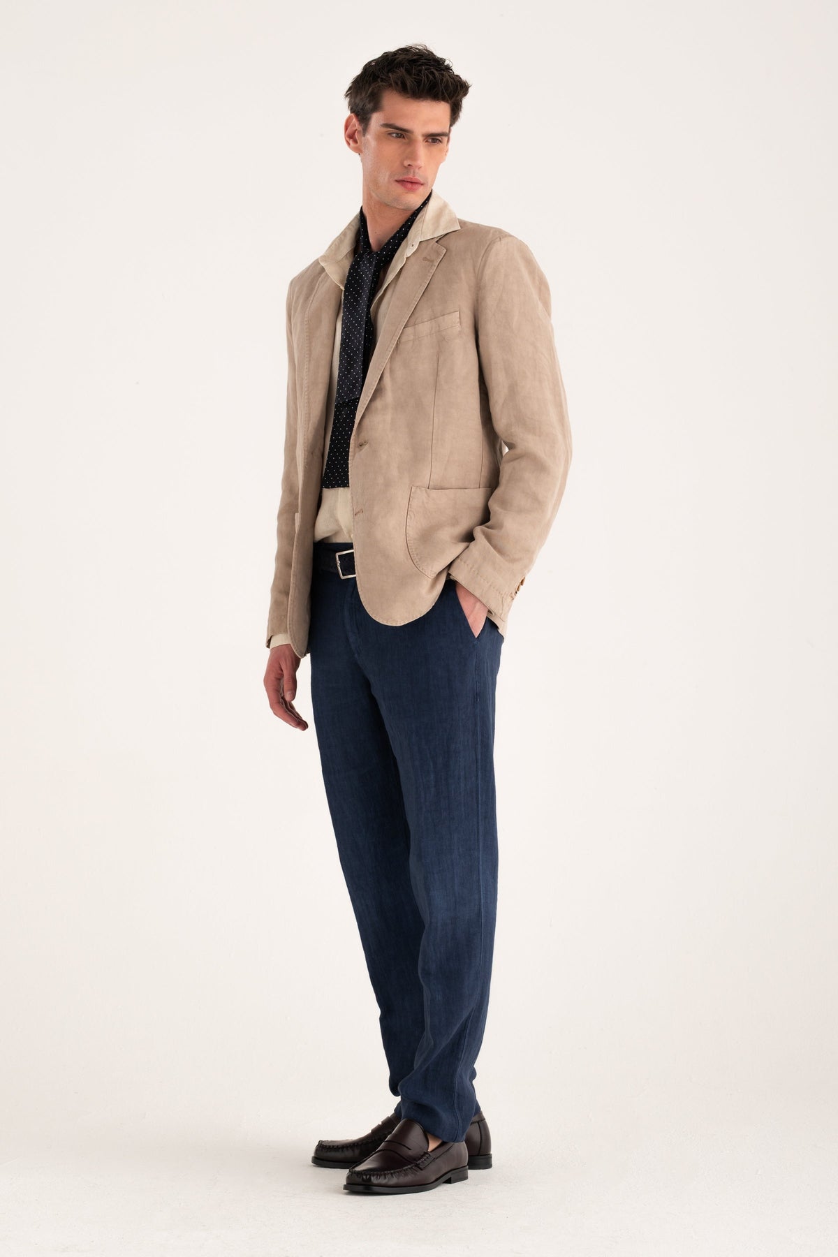 Men's Classic Slim Fit Linen Shirt – Safari Soft Fade, view 4