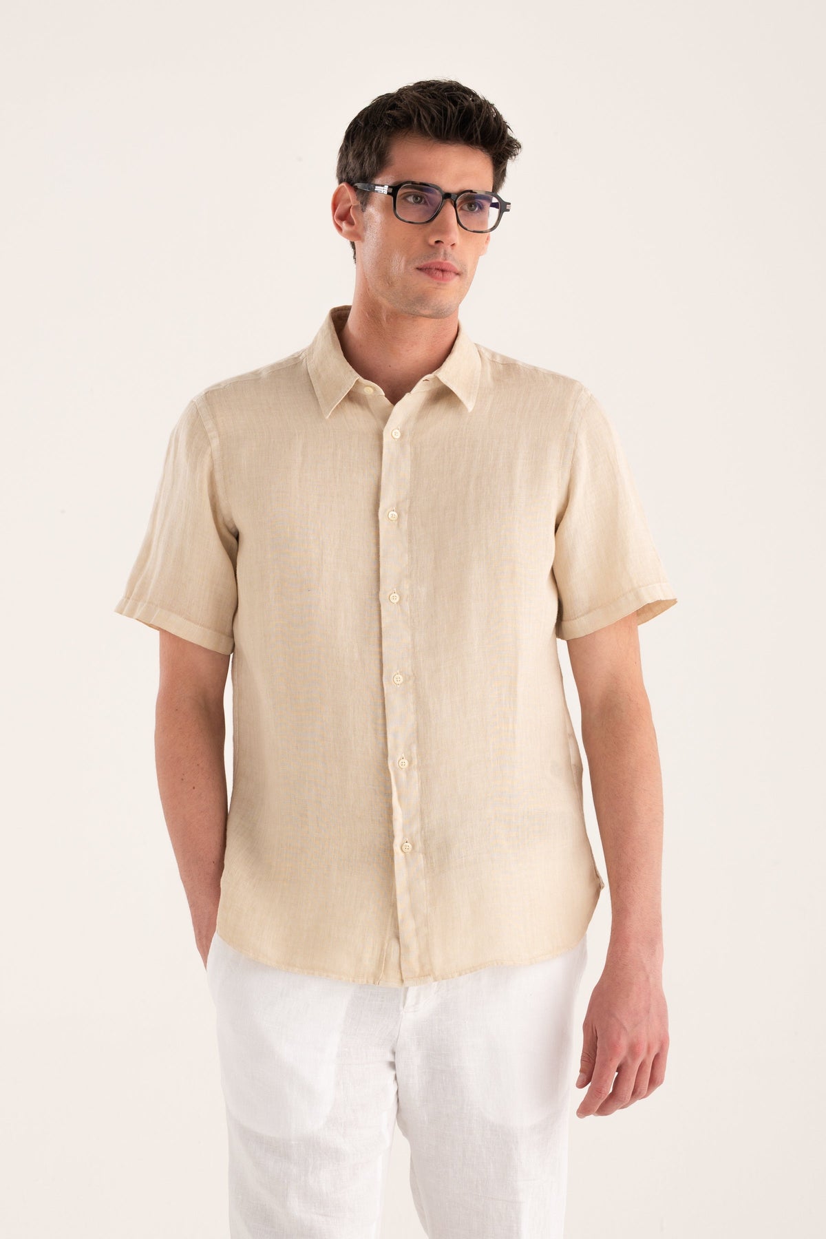 Men's Contemporary Fit Linen Shirt – Safari Soft Fade, view 1