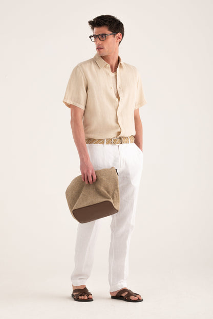 Men's Contemporary Fit Linen Shirt – Safari Soft Fade, view 6
