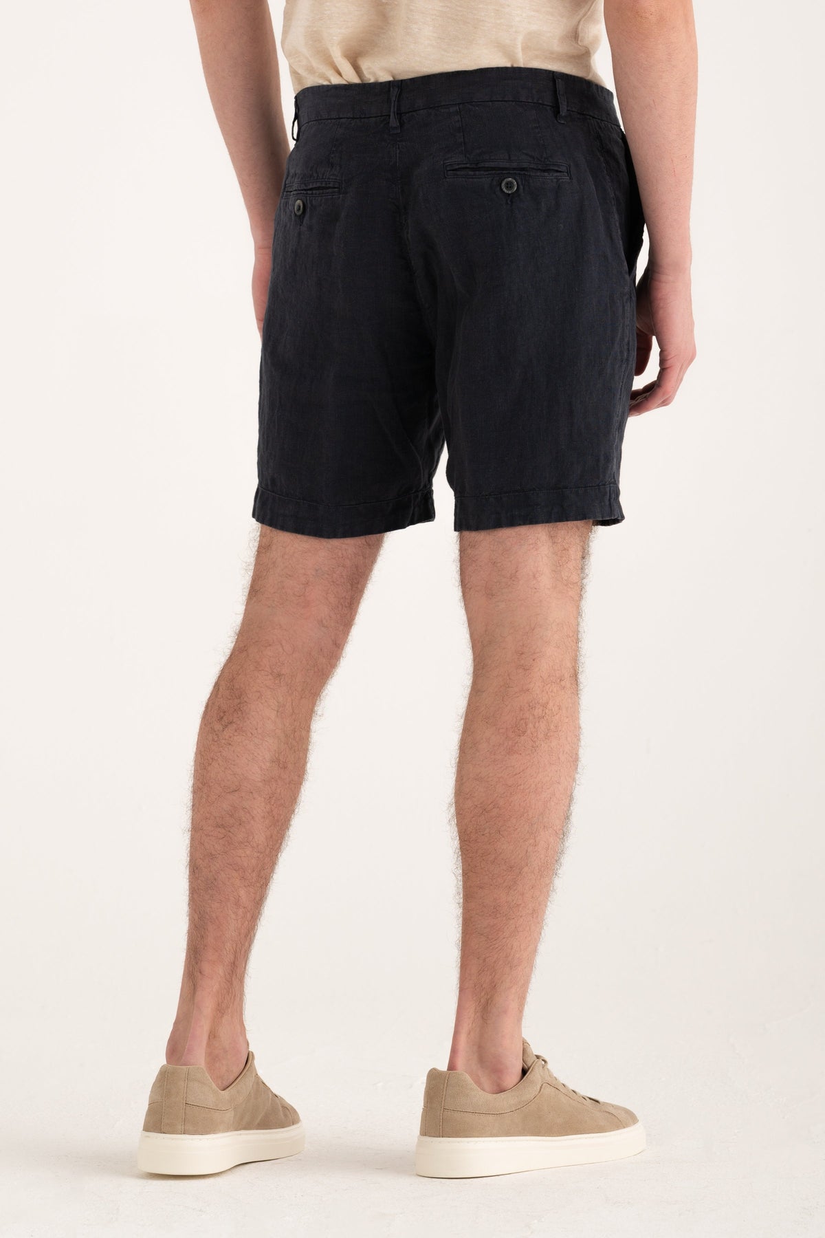 Men's Linen Chino Shorts – Marine, view 2