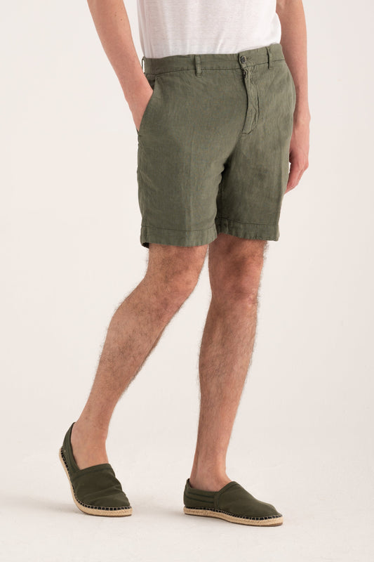 Men's Linen Chino Shorts – Khaki, view 1