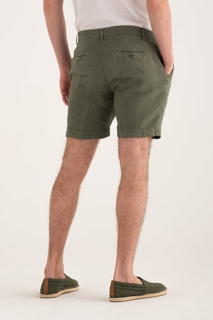 Men's Linen Chino Shorts – Khaki, view 2