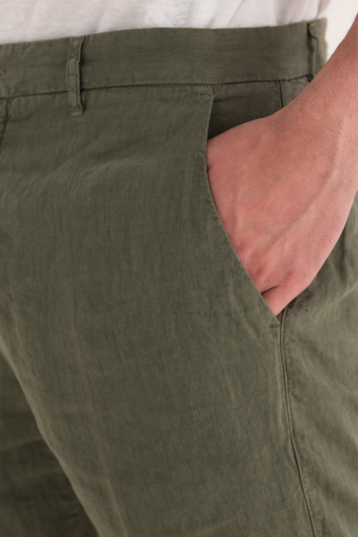 Men's Linen Chino Shorts – Khaki, view 3