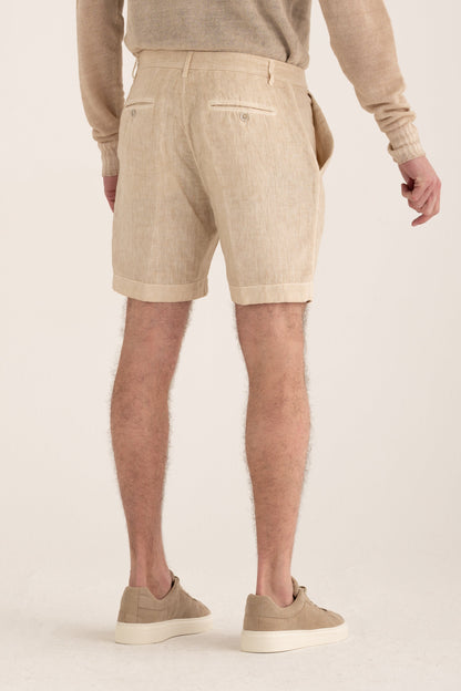 Men's Linen Chino Cuffed Shorts – Safari Soft Fade, view 2