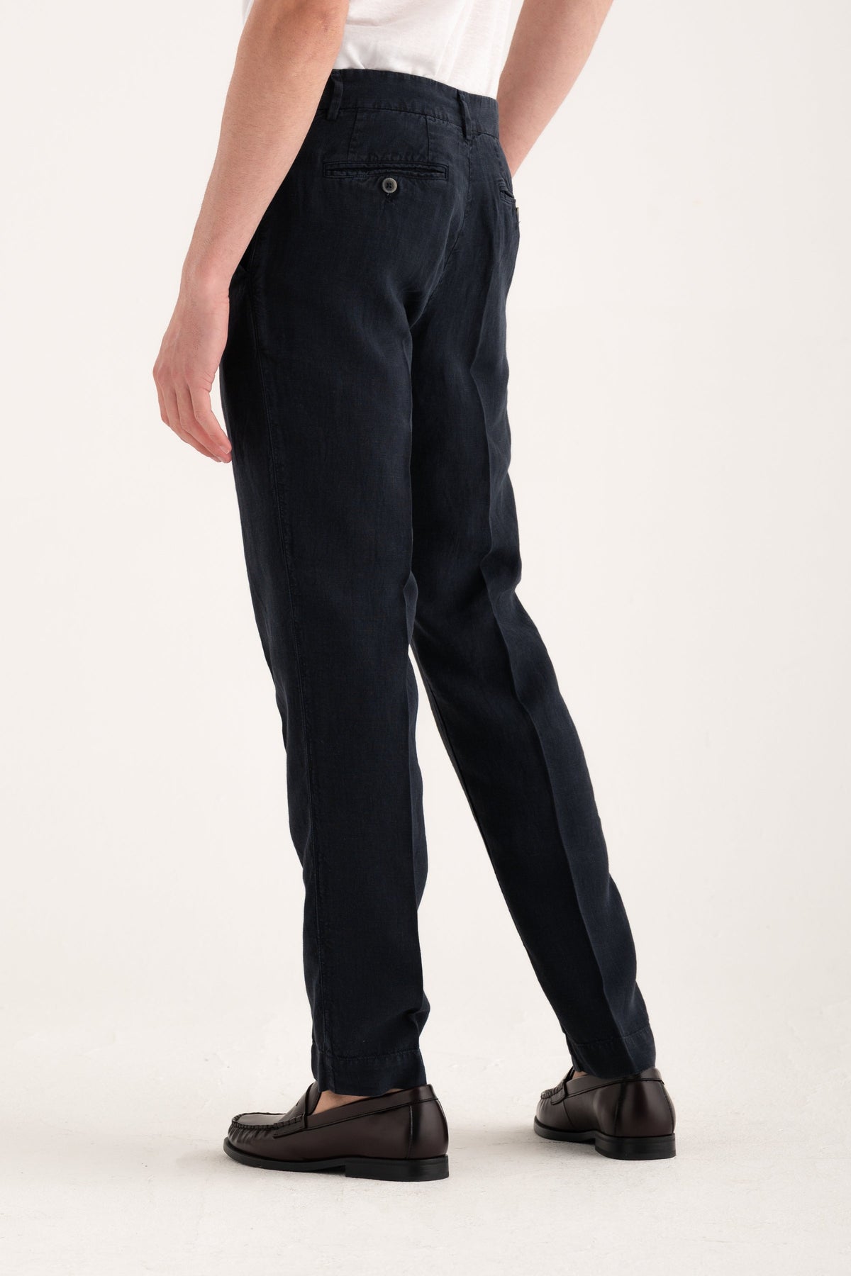 Men's Linen Tailored Chino Pants – Marine, view 2