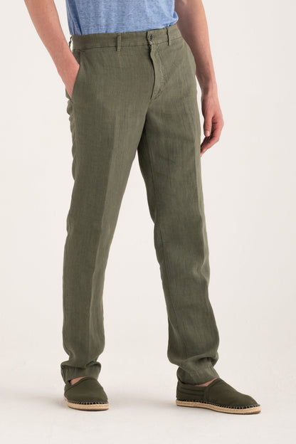 Men's Linen Tailored Chino Pants – Khaki, view 1