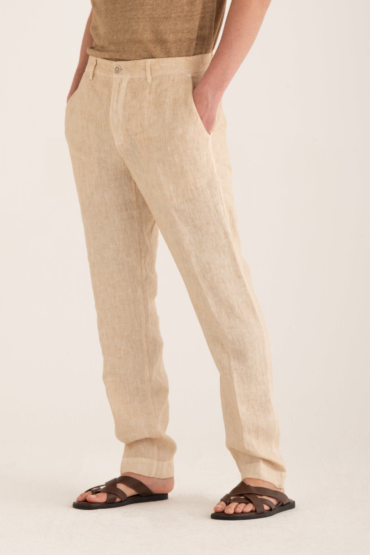 Men's Linen Chino Tailored Pants – Safari Soft Fade, view 1
