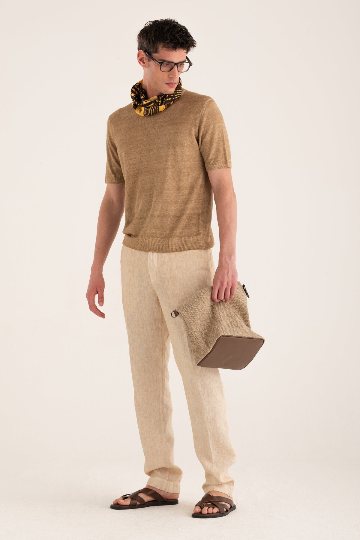 Men's Linen Chino Tailored Pants – Safari Soft Fade, view 3