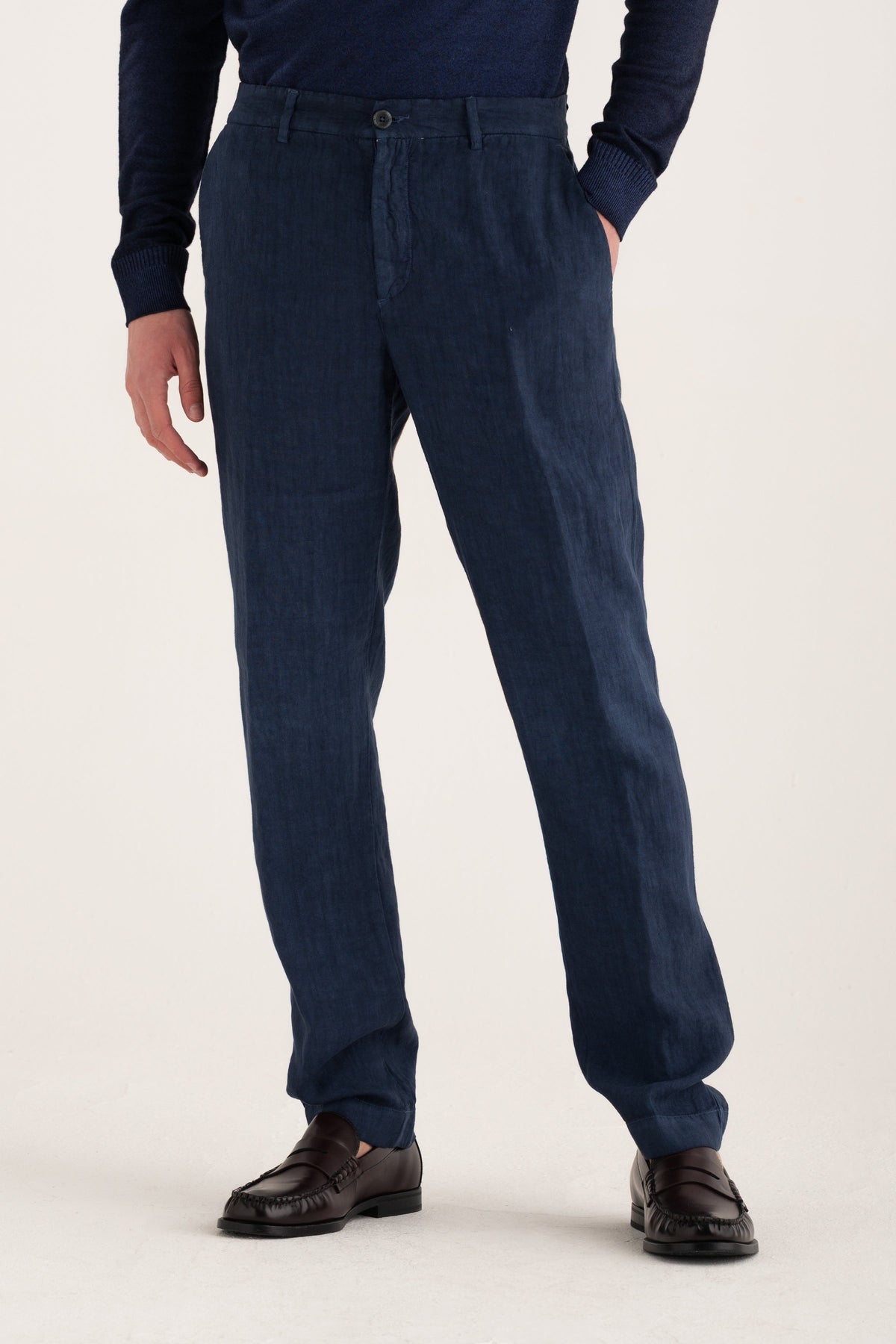 Men's Linen Chino Tailored Pants – Navy Fade, view 1