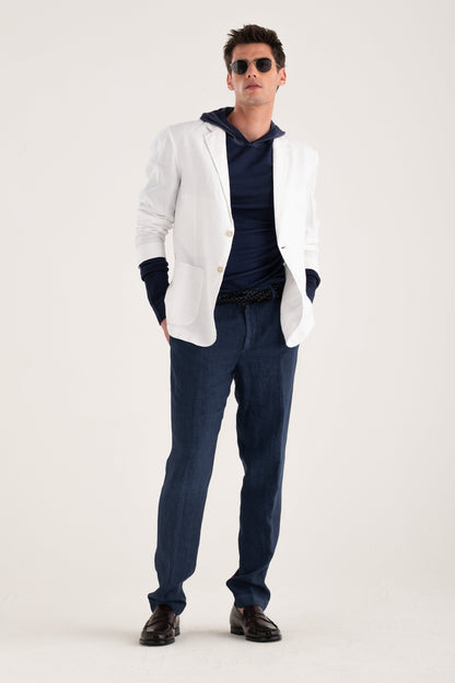 Men's Linen Chino Tailored Pants – Navy Fade, view 3