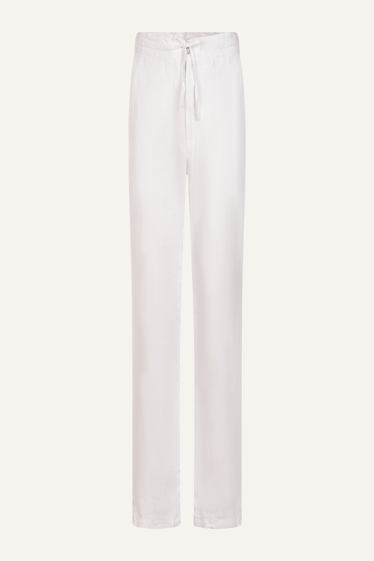 Men's Linen Relaxed Drawstring Pants – White, view 7