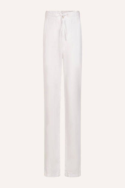 Men's Linen Relaxed Drawstring Pants – White, view 7