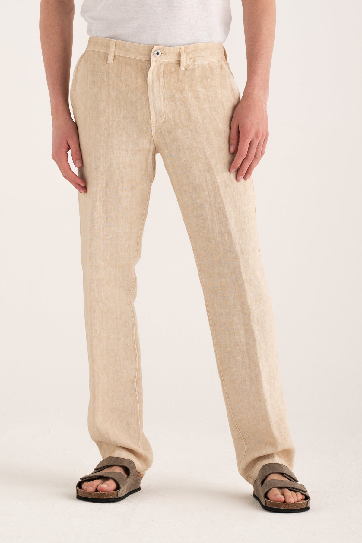Men's Linen Pants with Back Patch Pockets – Safari Soft Fade, view 1