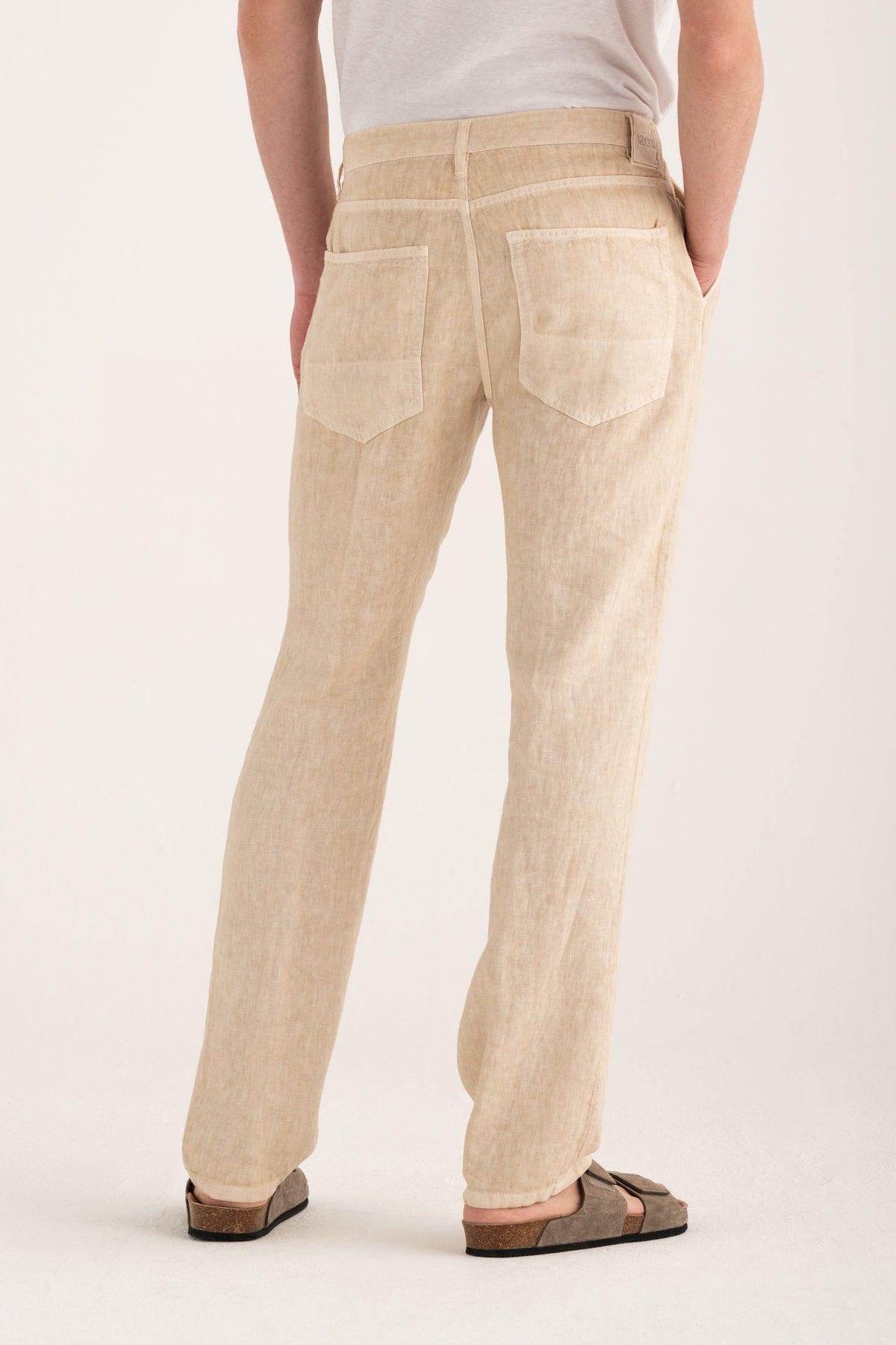 Men's Linen Pants with Back Patch Pockets – Safari Soft Fade, view 2