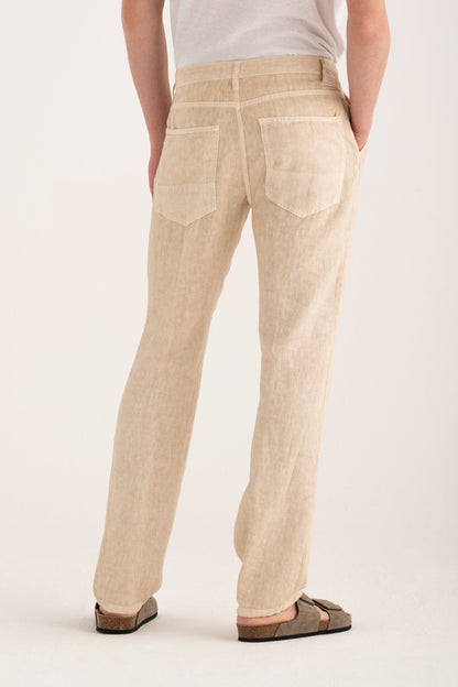 Men's Linen Pants with Back Patch Pockets – Safari Soft Fade, view 2