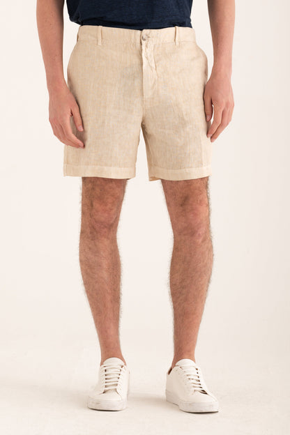 Men's Linen Tailored Shorts – Safari Soft Fade, view 1