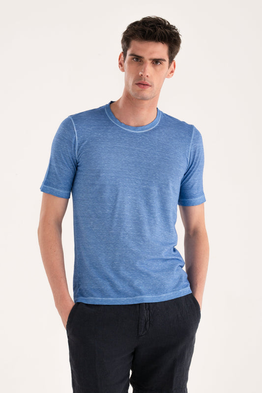 Men's Linen Slim Fit Crewneck T-Shirt – Pacific Soft, view 1