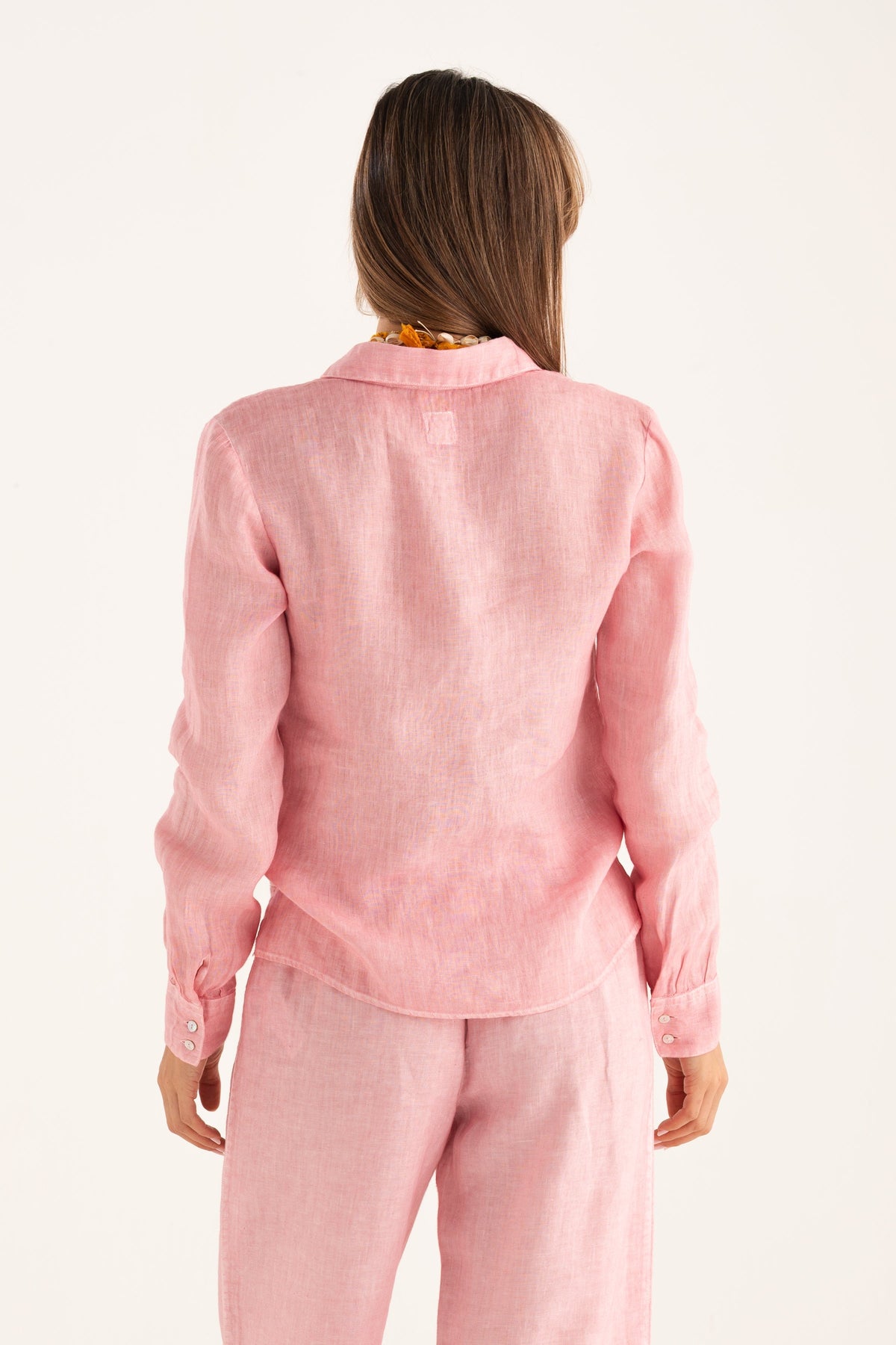 Women's Front-Tie Linen Shirt – Ballerina, view 2