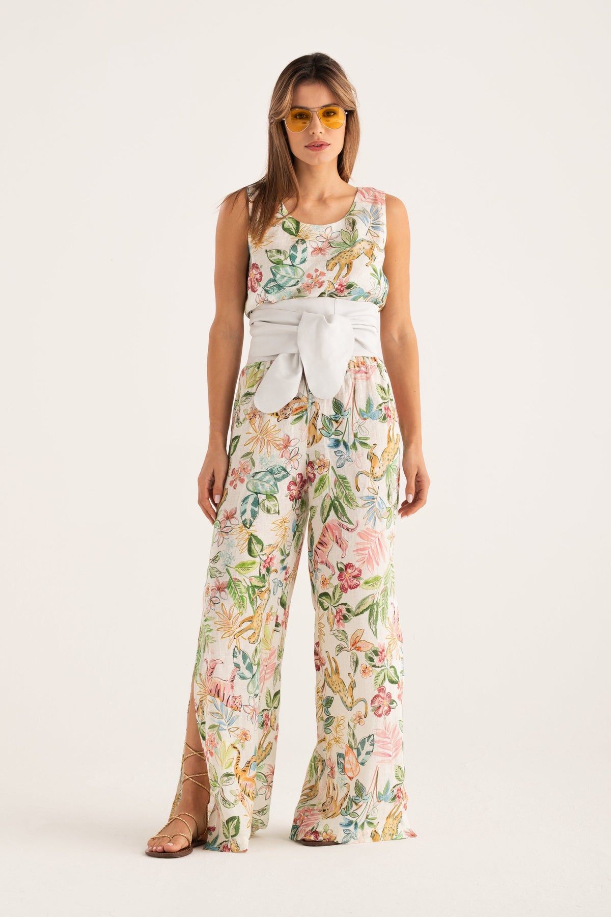 Women's Linen Cropped Top – Print, view 4