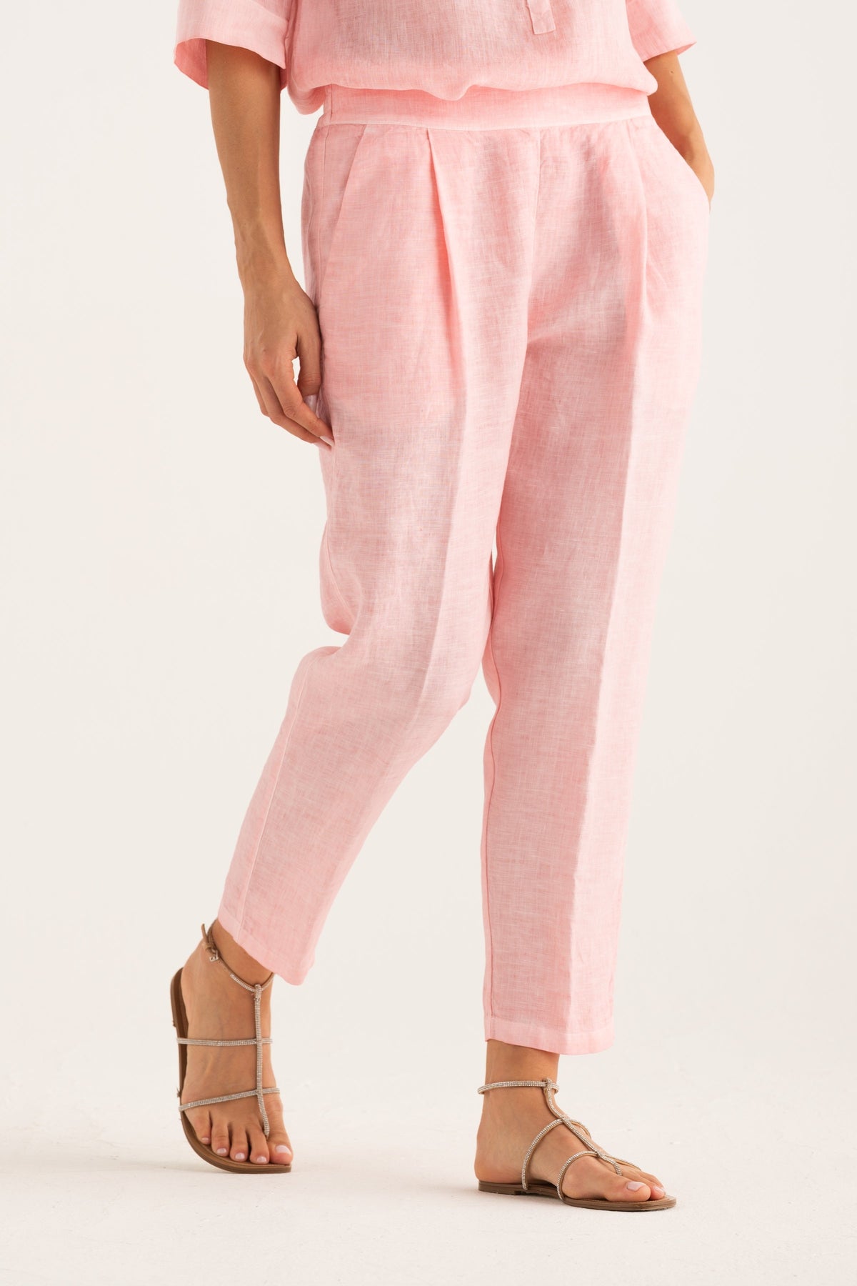 Women's Linen Pleated Pants – Ballerina, view 1