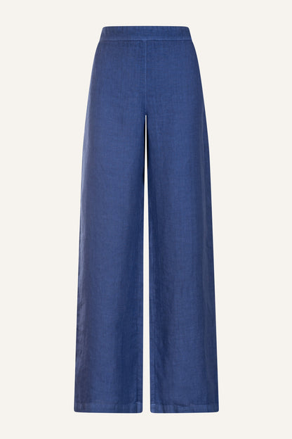 Women's Wide-Leg Linen Pants – Ink Soft Fade, view 6