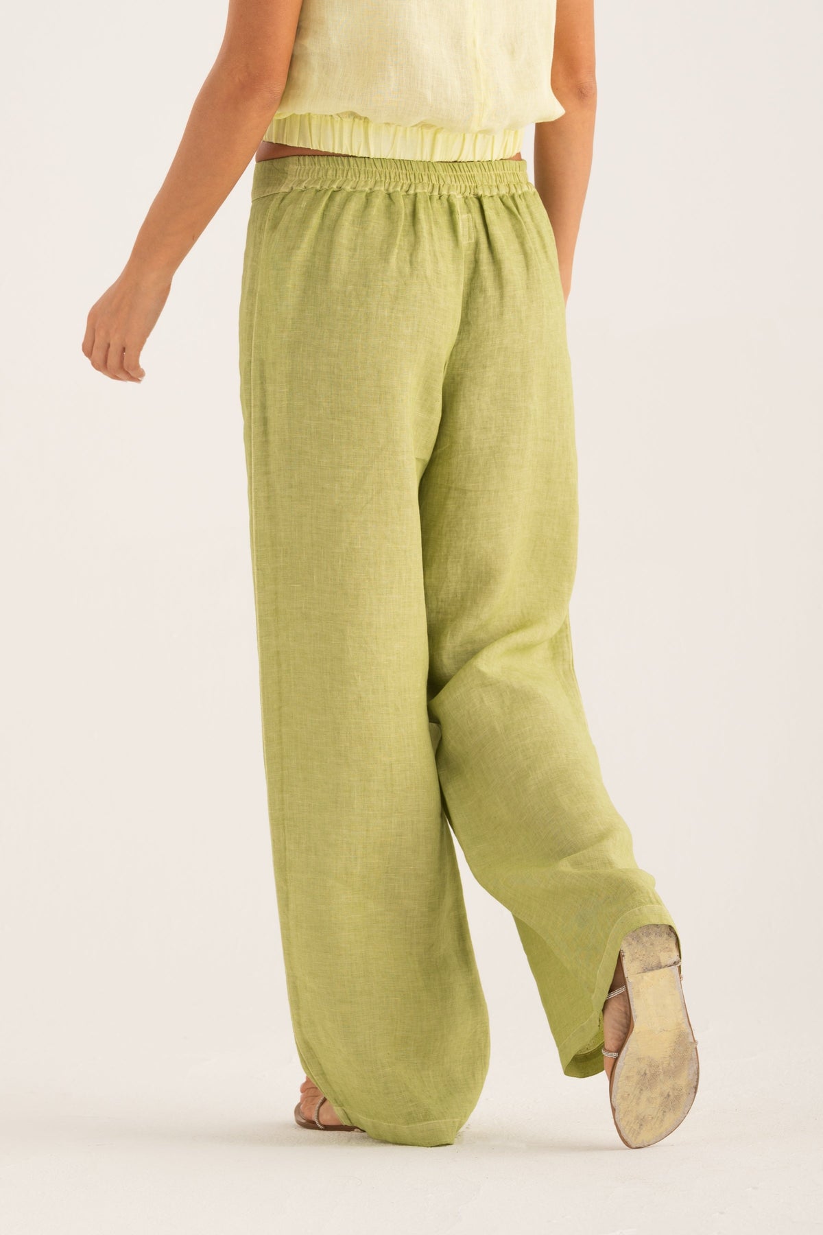 Women's Wide-Leg Linen Pants – Apple Soft, view 2
