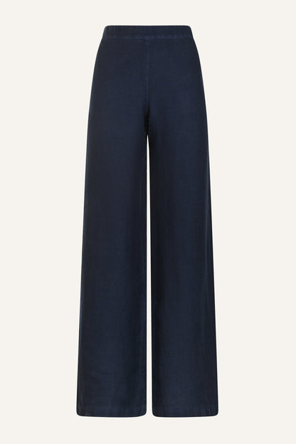 Women's Wide-Leg Linen Pants – Navy Fade, view 4