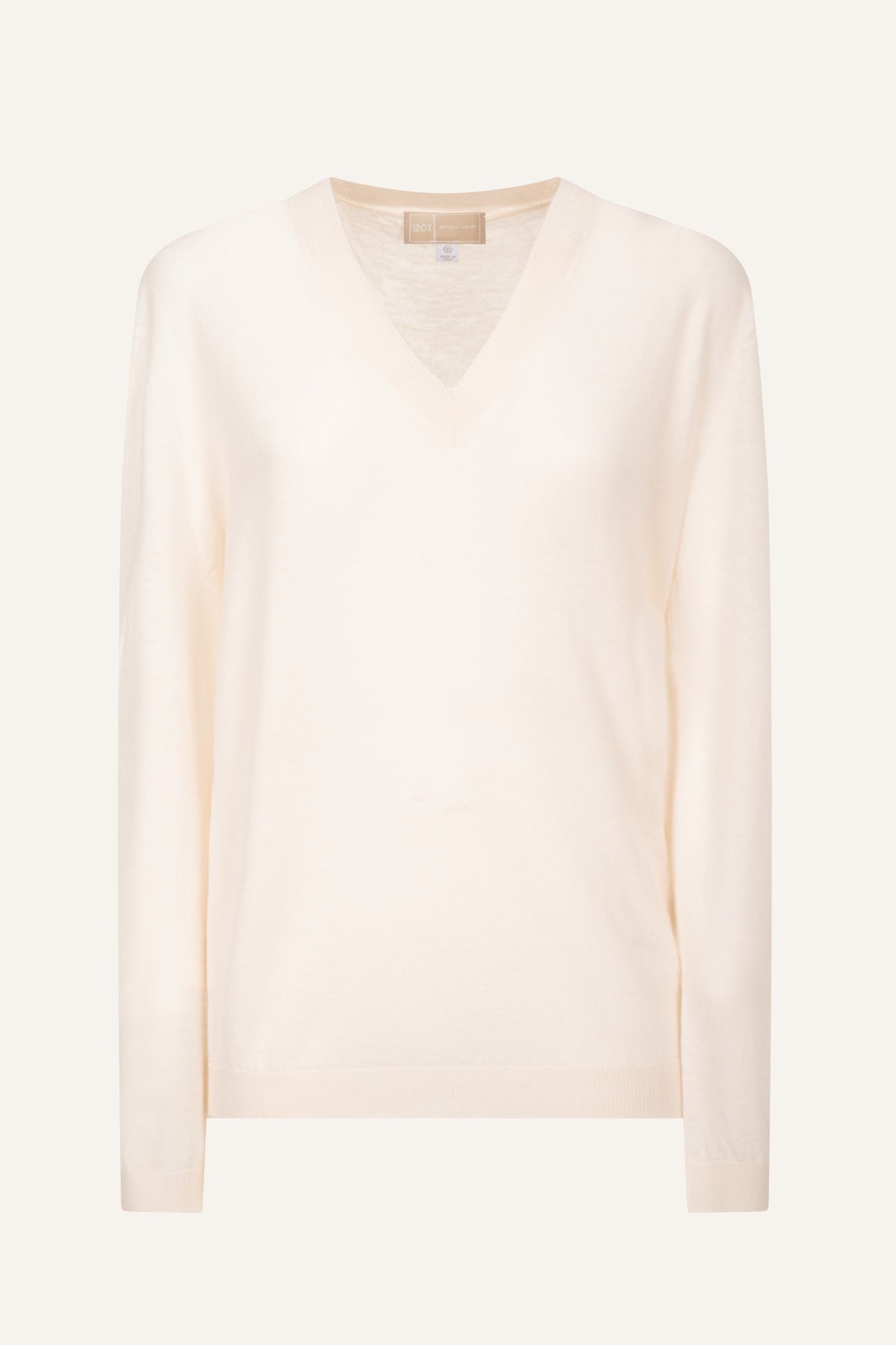 Women's V-Neck Knit Sweater – Bianco Lan, view 5