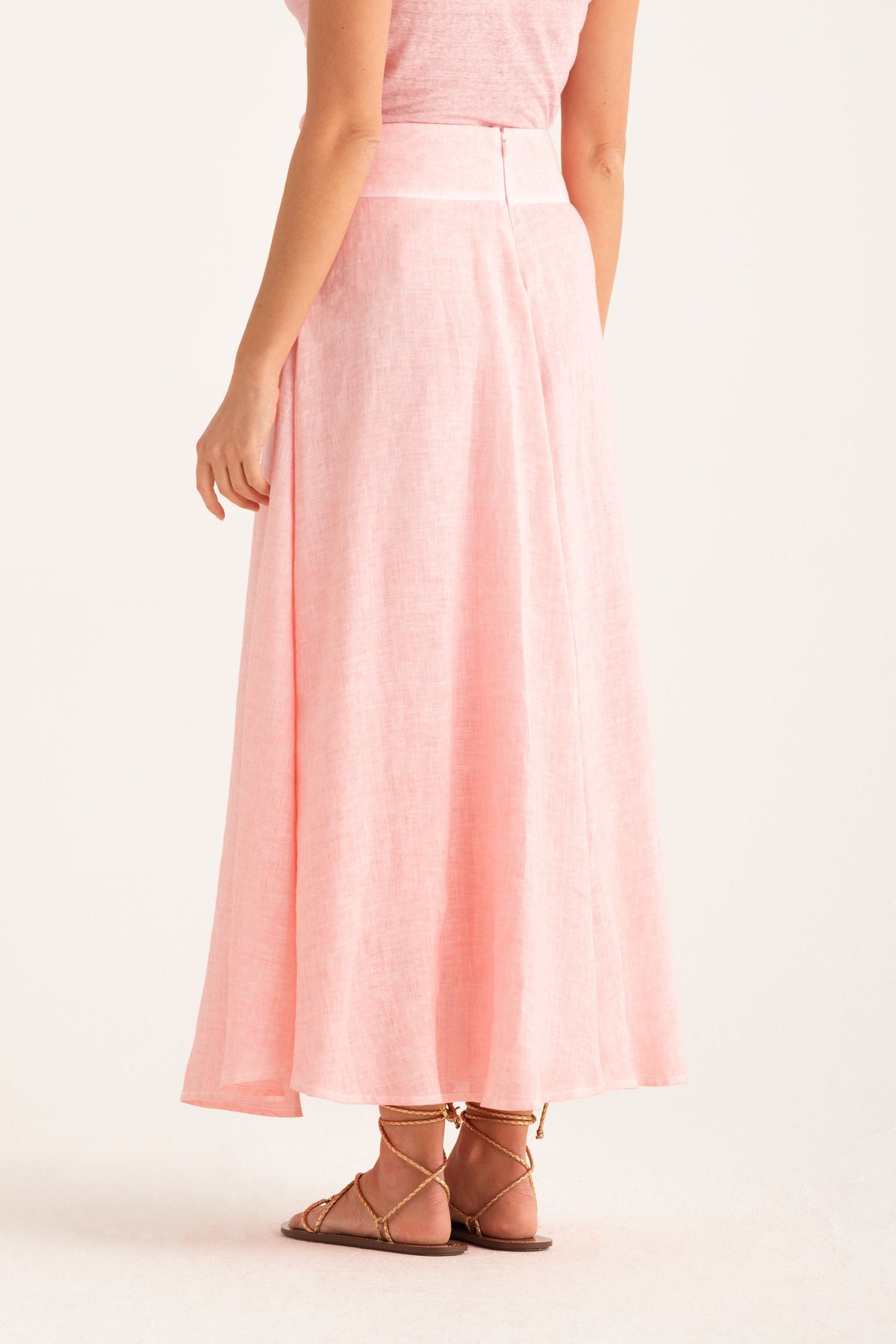 Women's Linen Flared Maxi Skirt – Ballerina, view 2