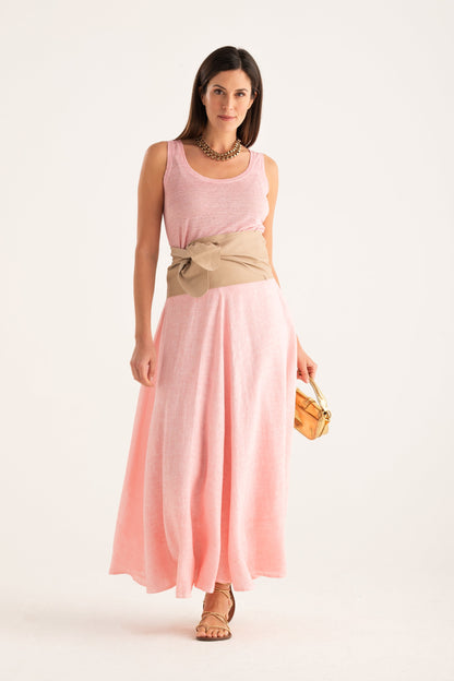 Women's Linen Flared Maxi Skirt – Ballerina, view 5