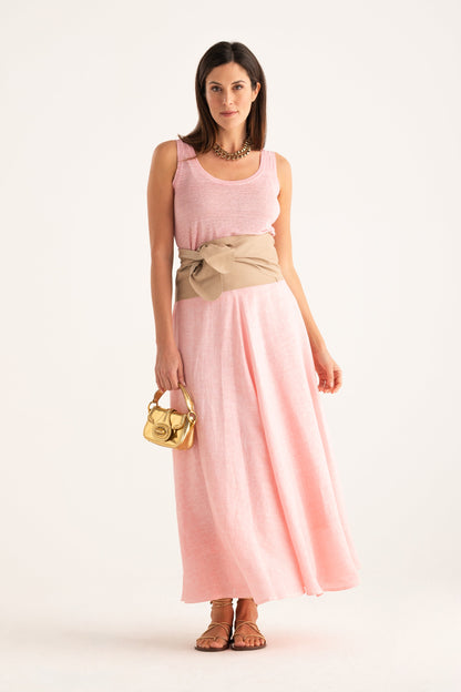Women's Linen Flared Maxi Skirt – Ballerina, view 4