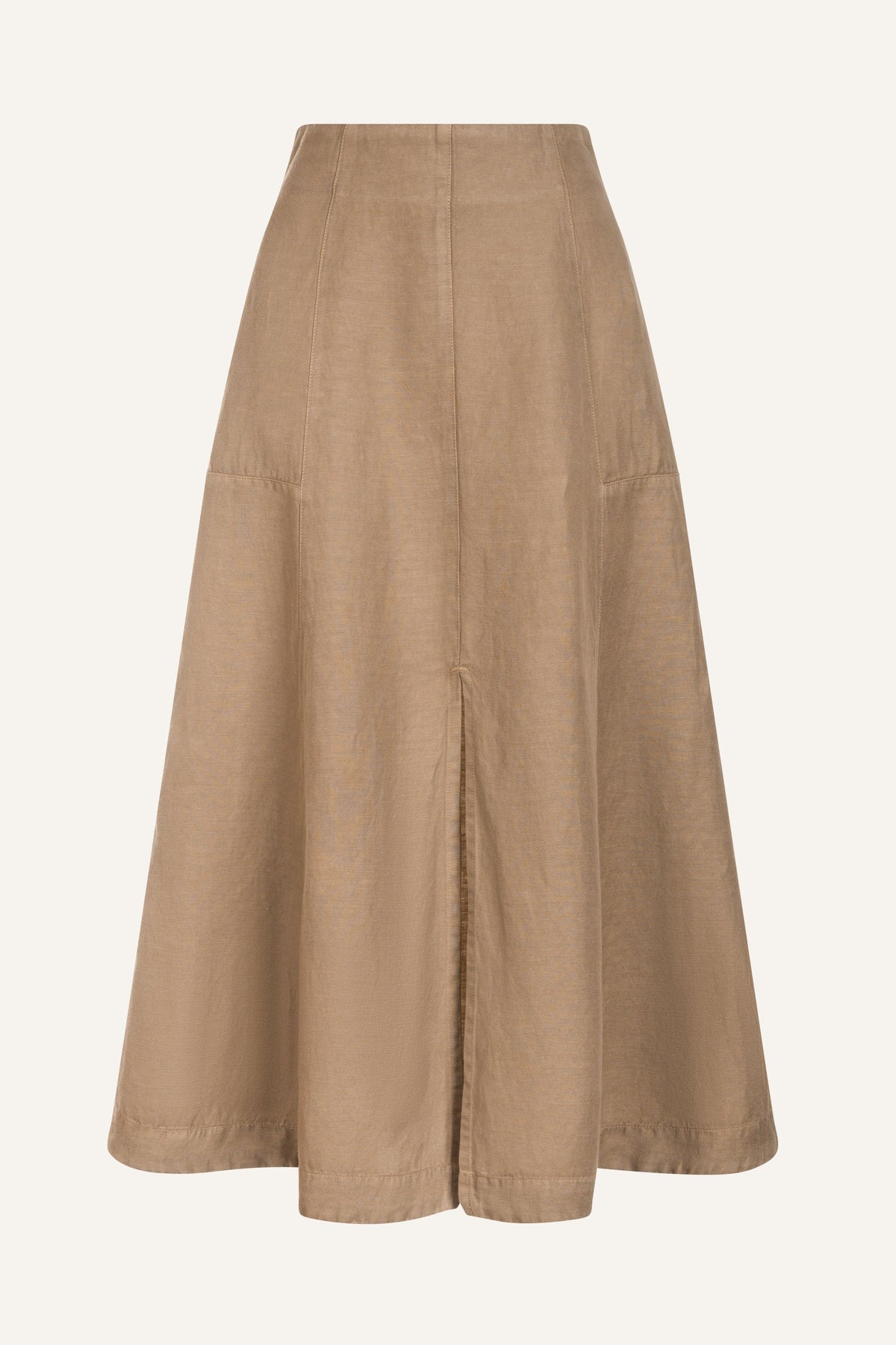 Women's Flared Maxi Linen Skirt with Front Slit – Savana, view 10