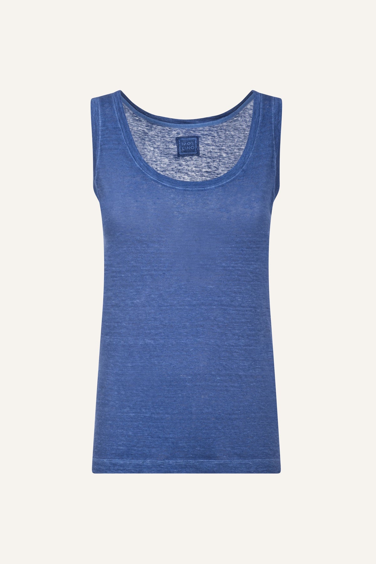 Women's Scoop-Neck Linen Tank Top – Ink Soft Fade, view 4
