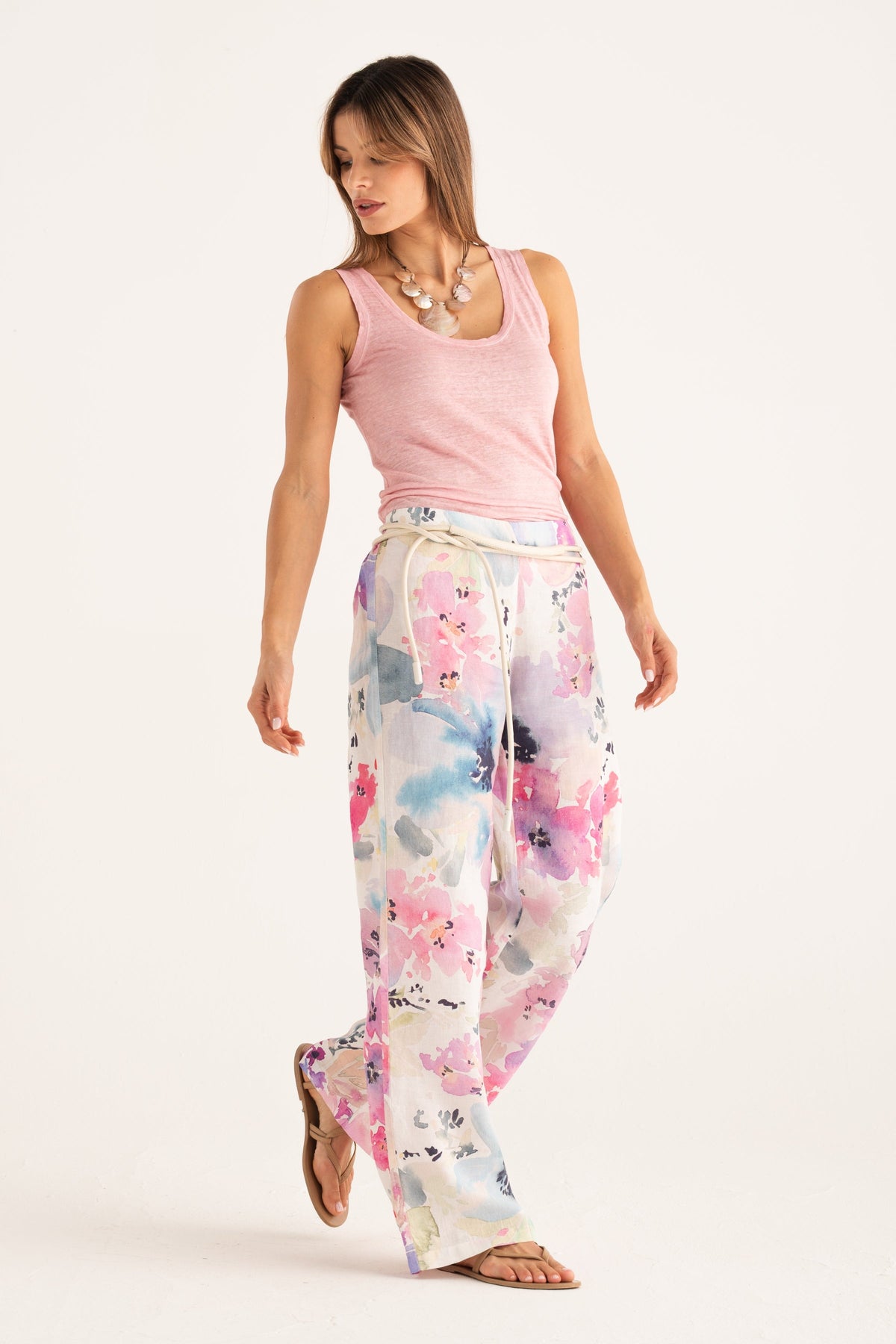 Women's Scoop-Neck Linen Tank Top – Ballerina, view 4