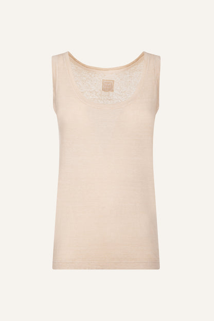 Women's Scoop-Neck Linen Tank Top – Safari Soft Fade, view 4