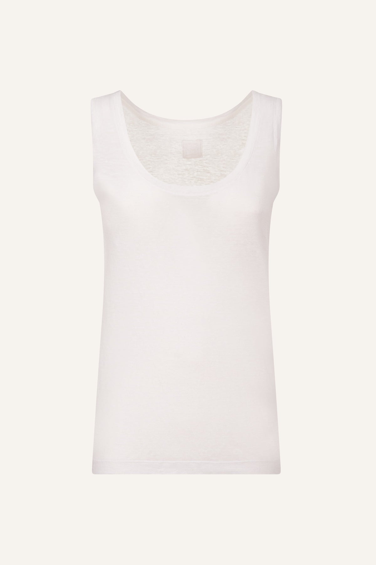 Women's Scoop-Neck Linen Tank Top – White, view 4
