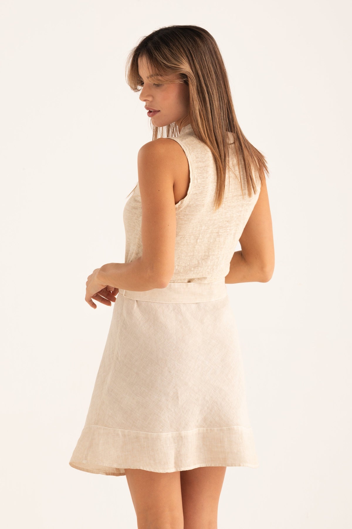 Women's Jersey Dress with Tie Waist – Safari Soft Fade, view 2