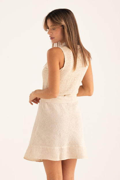 Women's Jersey Dress with Tie Waist – Safari Soft Fade, view 2