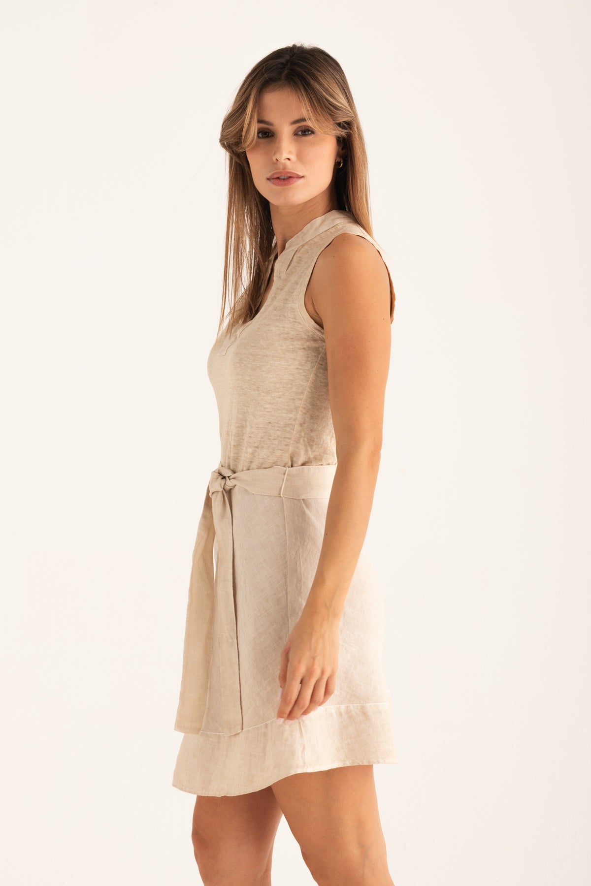 Women's Jersey Dress with Tie Waist – Safari Soft Fade, view 4