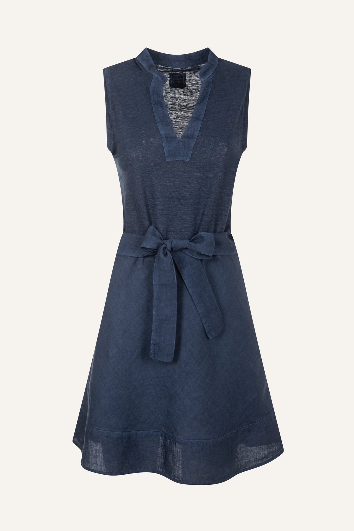 Women's Jersey Dress with Tie Waist – Navy Fade, view 9