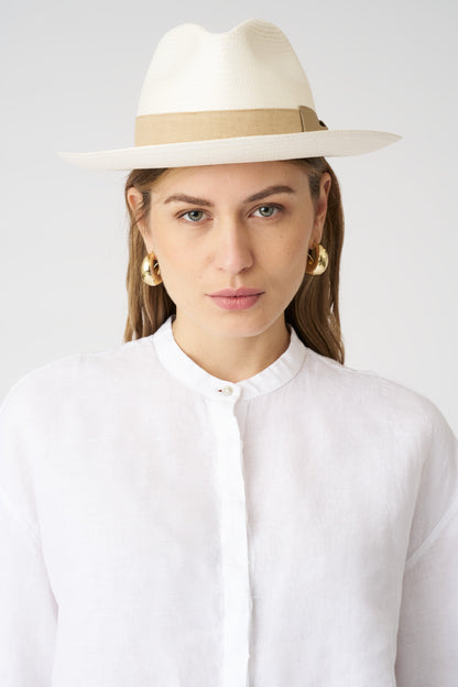 Women's Amedeo Panama Hat by Borsalino – Beige, view 3
