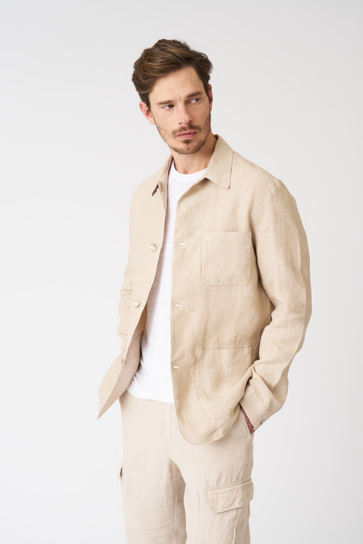 Men's Linen Heritage Jacket – Sand, view 1