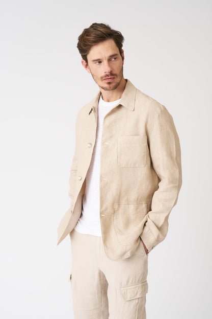 Men's Linen Heritage Jacket – Sand, view 1